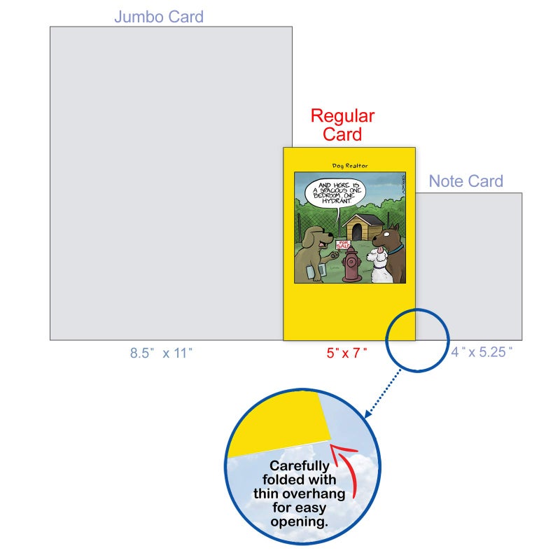 NobleWorks, One Hydrant - Funny New Home Congratulations Card - Funny Pet Dog Cartoon Note Card with Envelope C6377NHG - Image 4